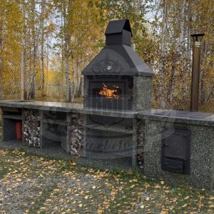 4х модульный барбекю комплекс из гранита